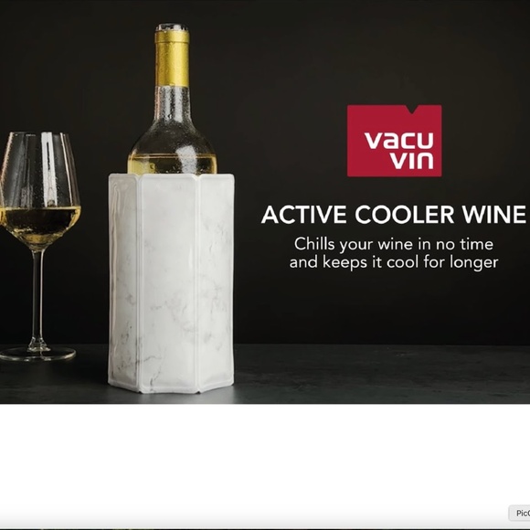 Vacu Vin Active Cooler Wine Chilling Sleeve Limited Edition White Marble Look - Picture 1 of 5